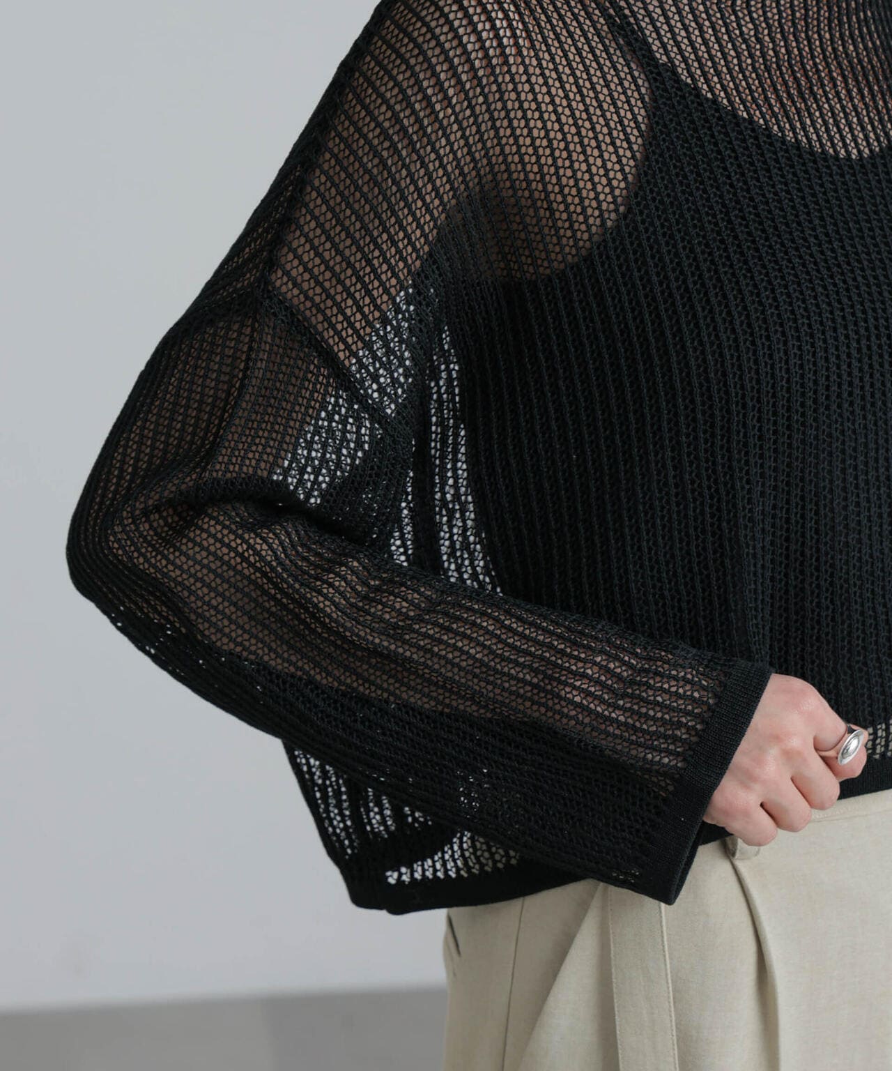 クロップドメッシュニットトップス | NANO universe（ナノ