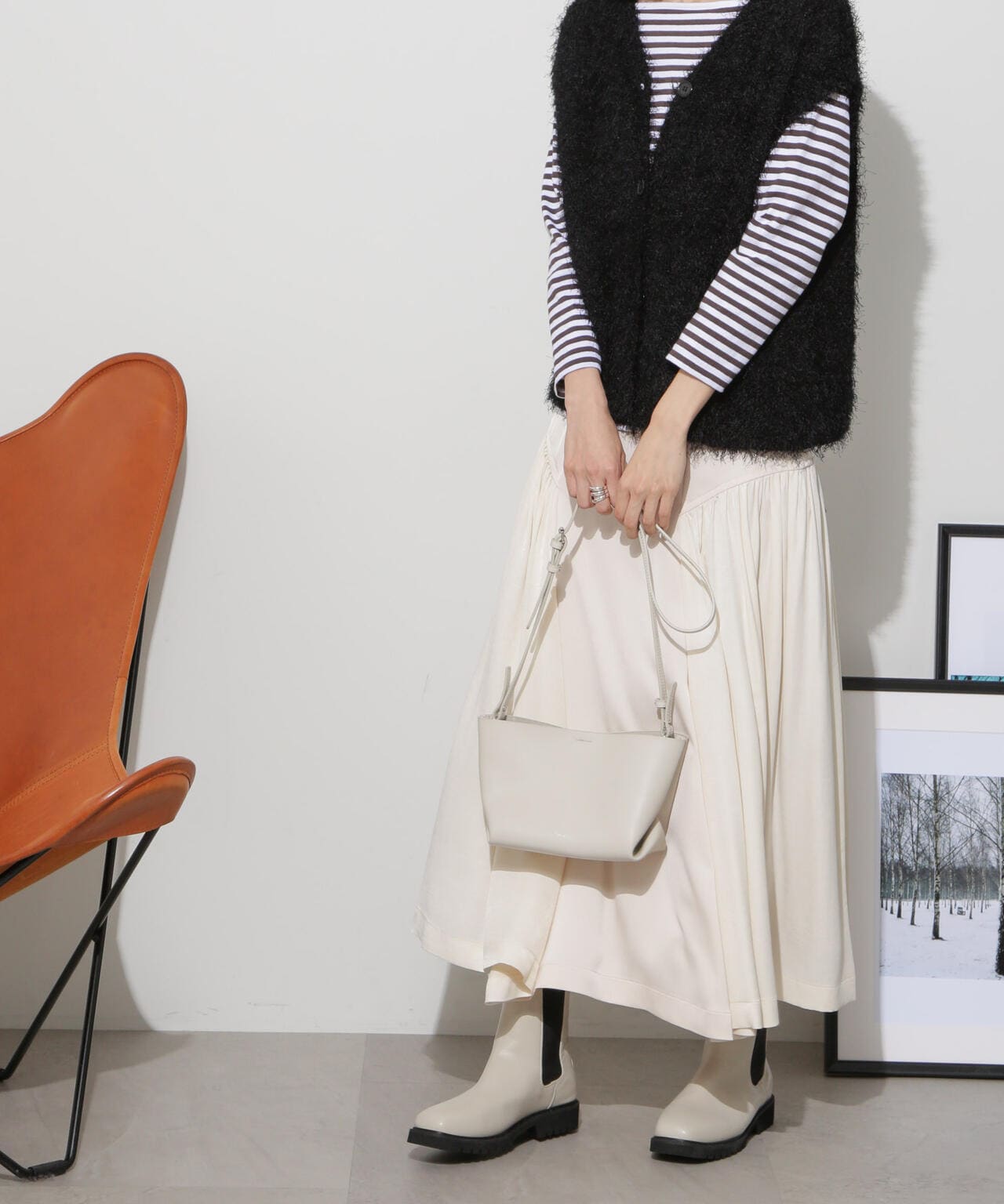 サイド切り替えサテンスカート | NANO universe（ナノ・ユニバース