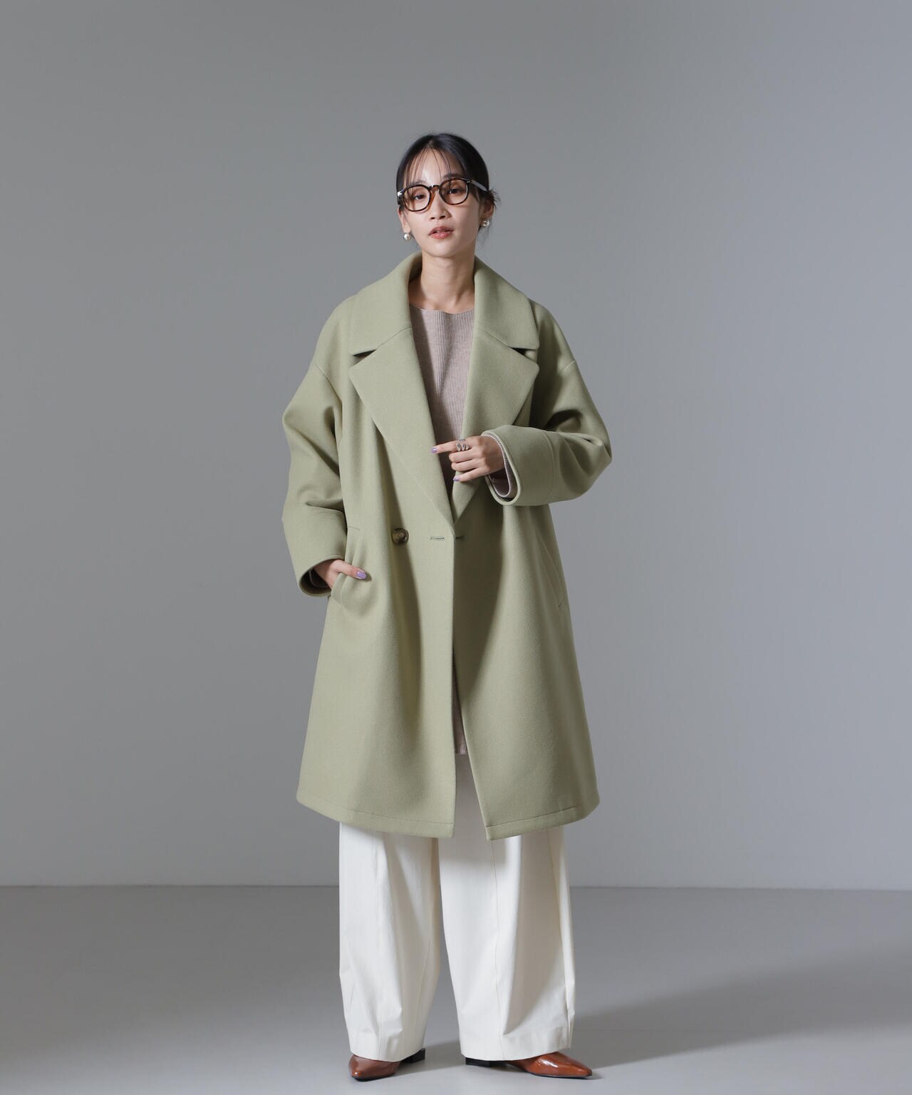 ナノユニバース　メルトンジャージーチェスターコート メルトンジャージーワイドチェスターコート | NANO universe