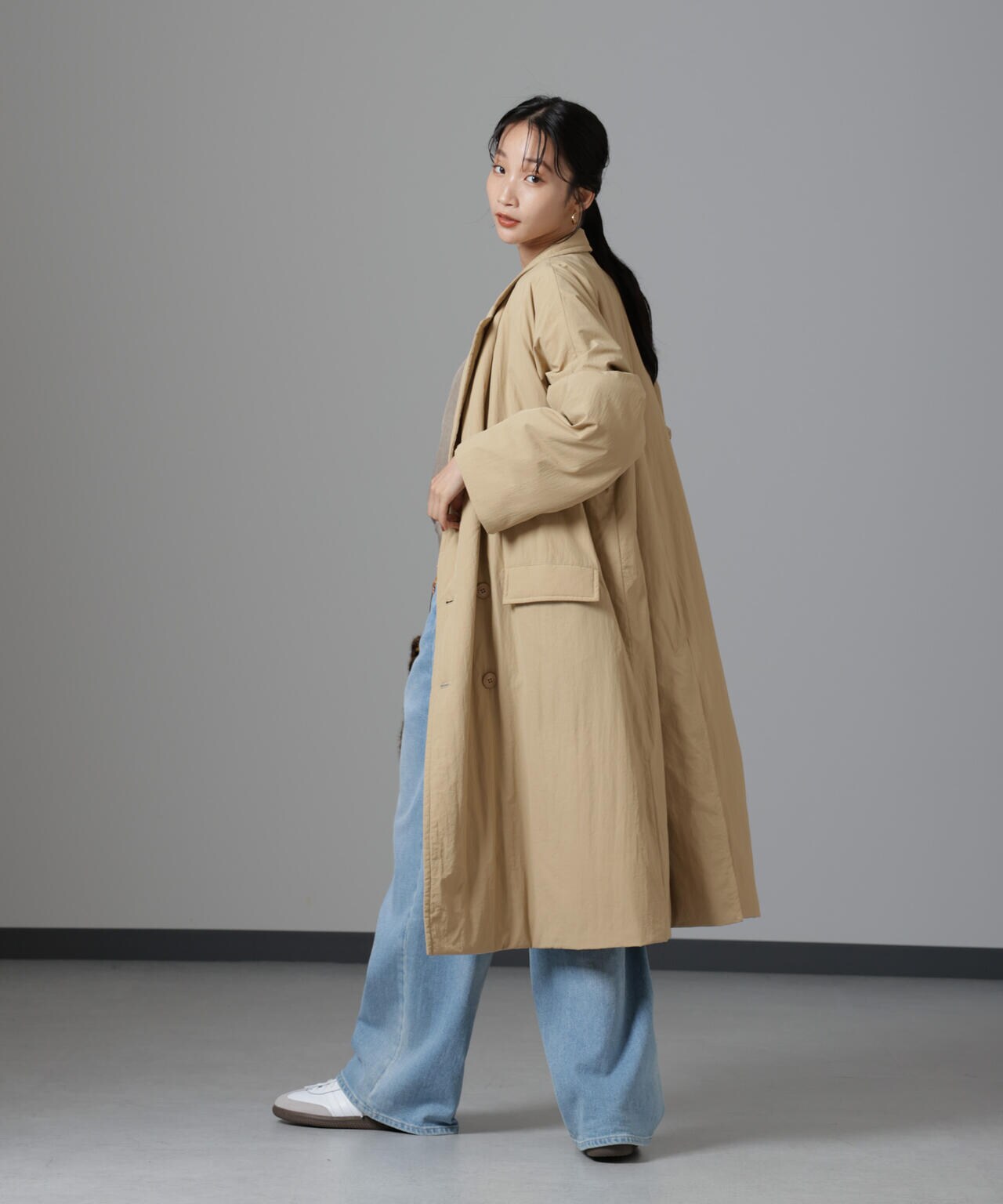 AVN 中綿　ラグランコート40新品未使用 撥水加工・機能中綿 Wボタンラグランロングコート | ナノユニバース