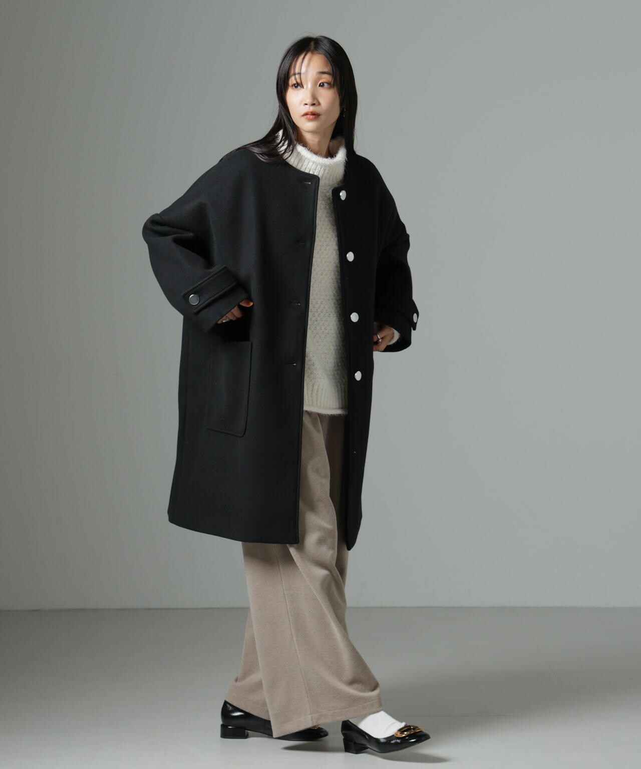 ノーカラーコクーンミドルコート | NANO universe（ナノ・ユニバース