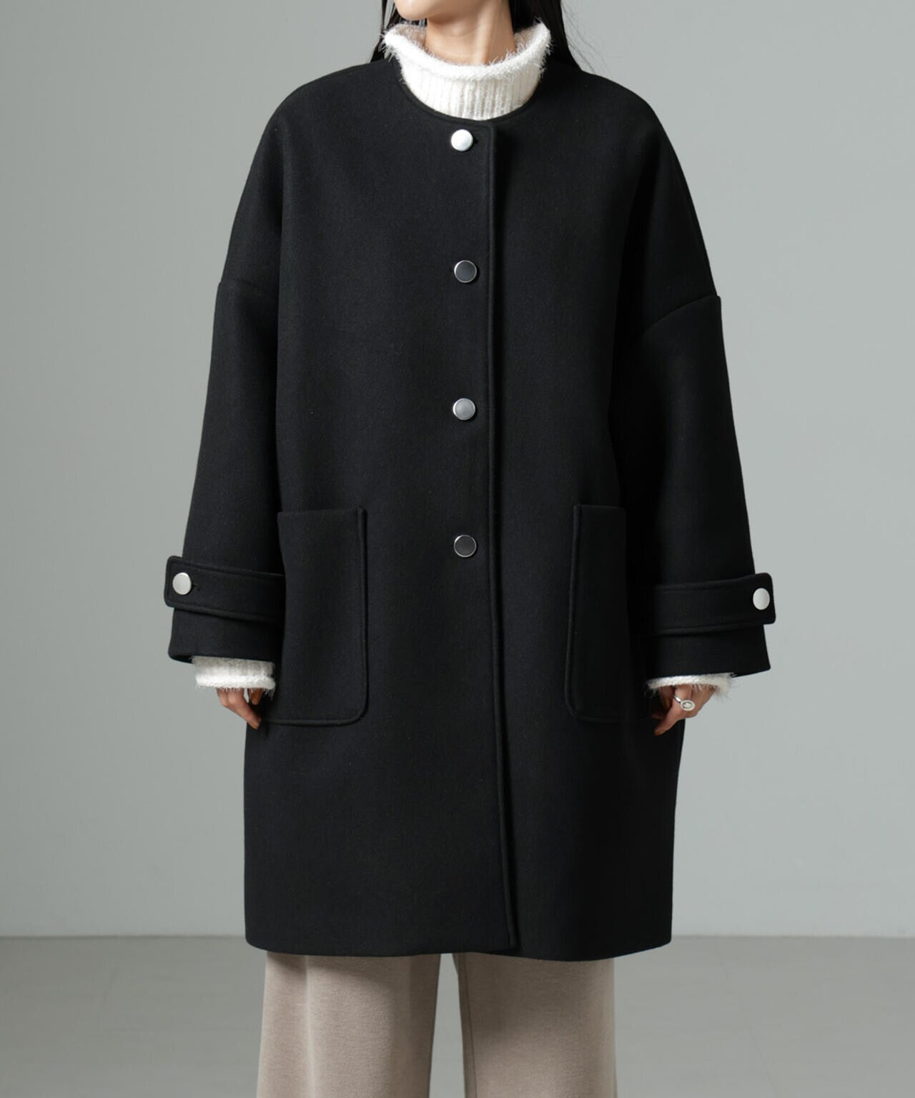 ノーカラーコクーンミドルコート | NANO universe（ナノ・ユニバース