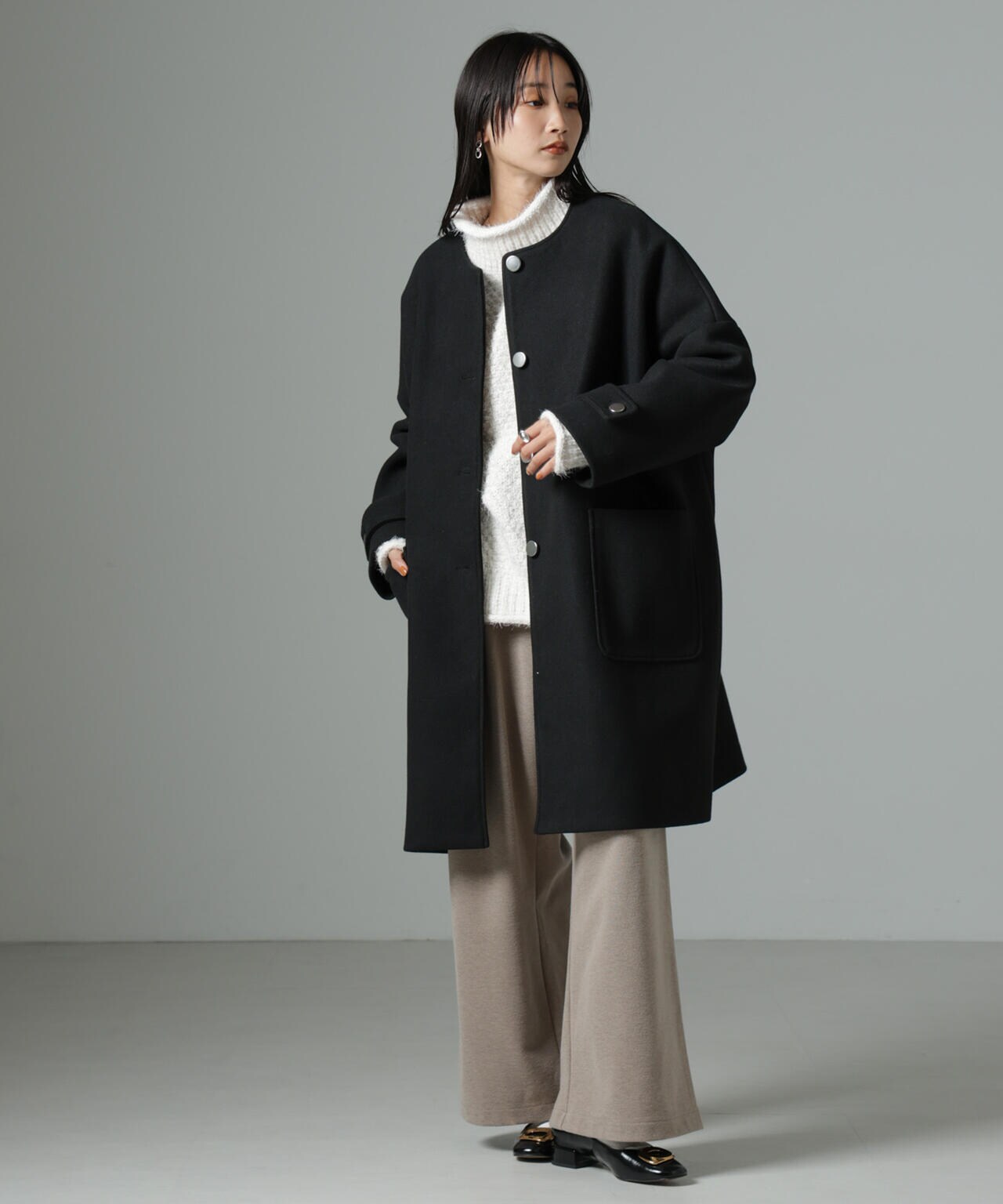 ノーカラーコクーンミドルコート | NANO universe（ナノ・ユニバース