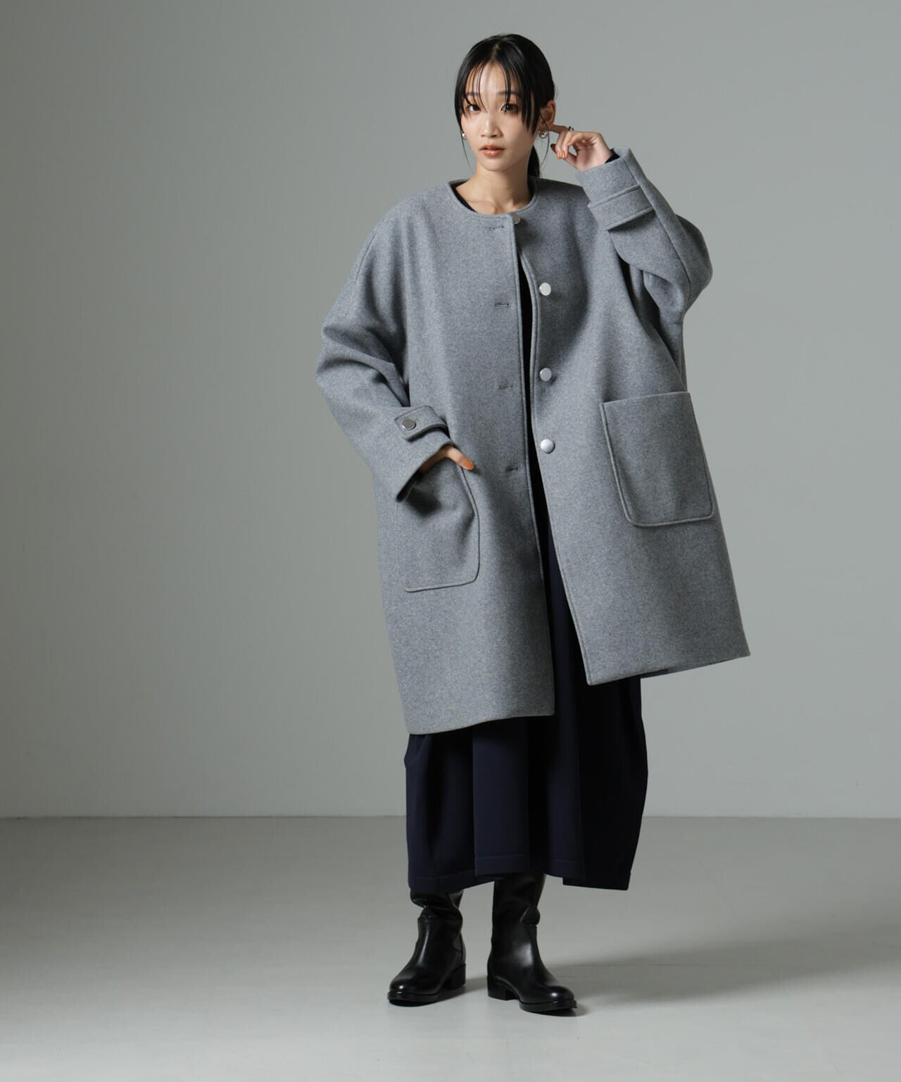 ノーカラーコクーンミドルコート | NANO universe（ナノ・ユニバース