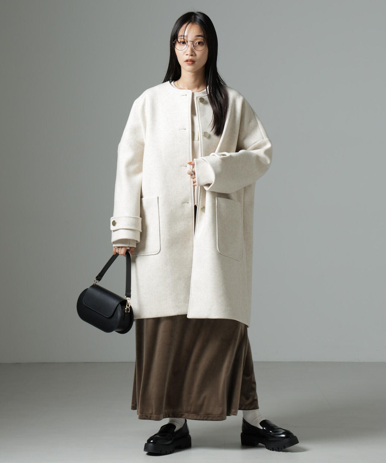 ノーカラーコクーンミドルコート | NANO universe（ナノ・ユニバース