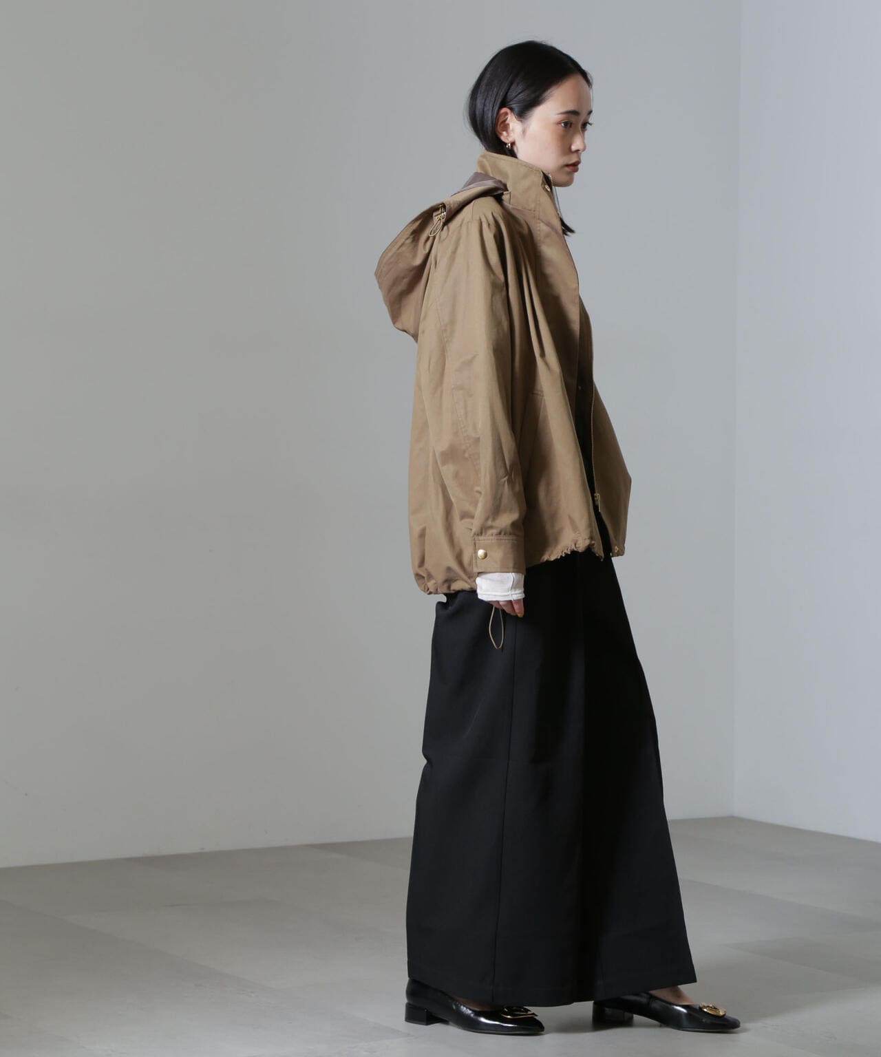 forme 撥水ブルゾン　ベージュ ストレッチ/撥水/JAPANファブリック】パウダーツイル ブルゾン