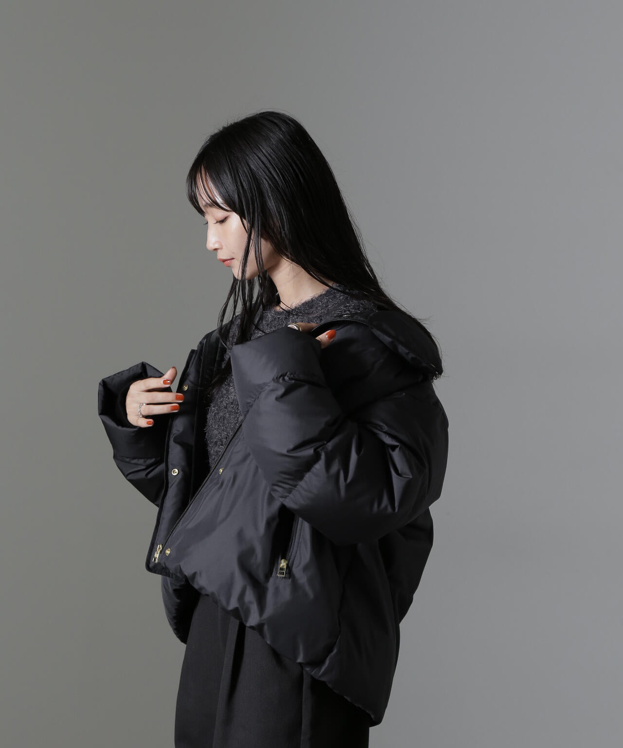 anewdown(R)ECOBlue(R)撥水クロップドワイドダウン
