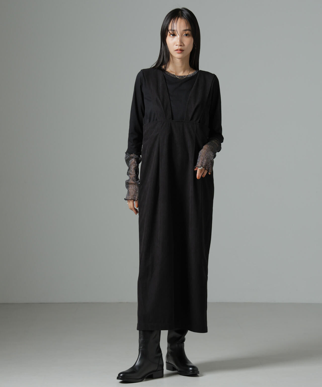 マイクロコールナロージャンパースカート(セットアップ可)