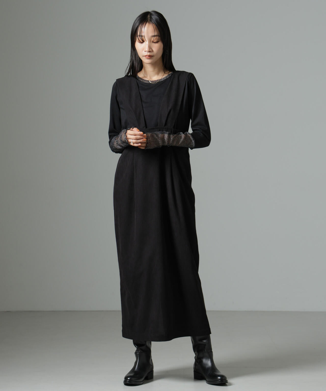 マイクロコールナロージャンパースカート(セットアップ可)