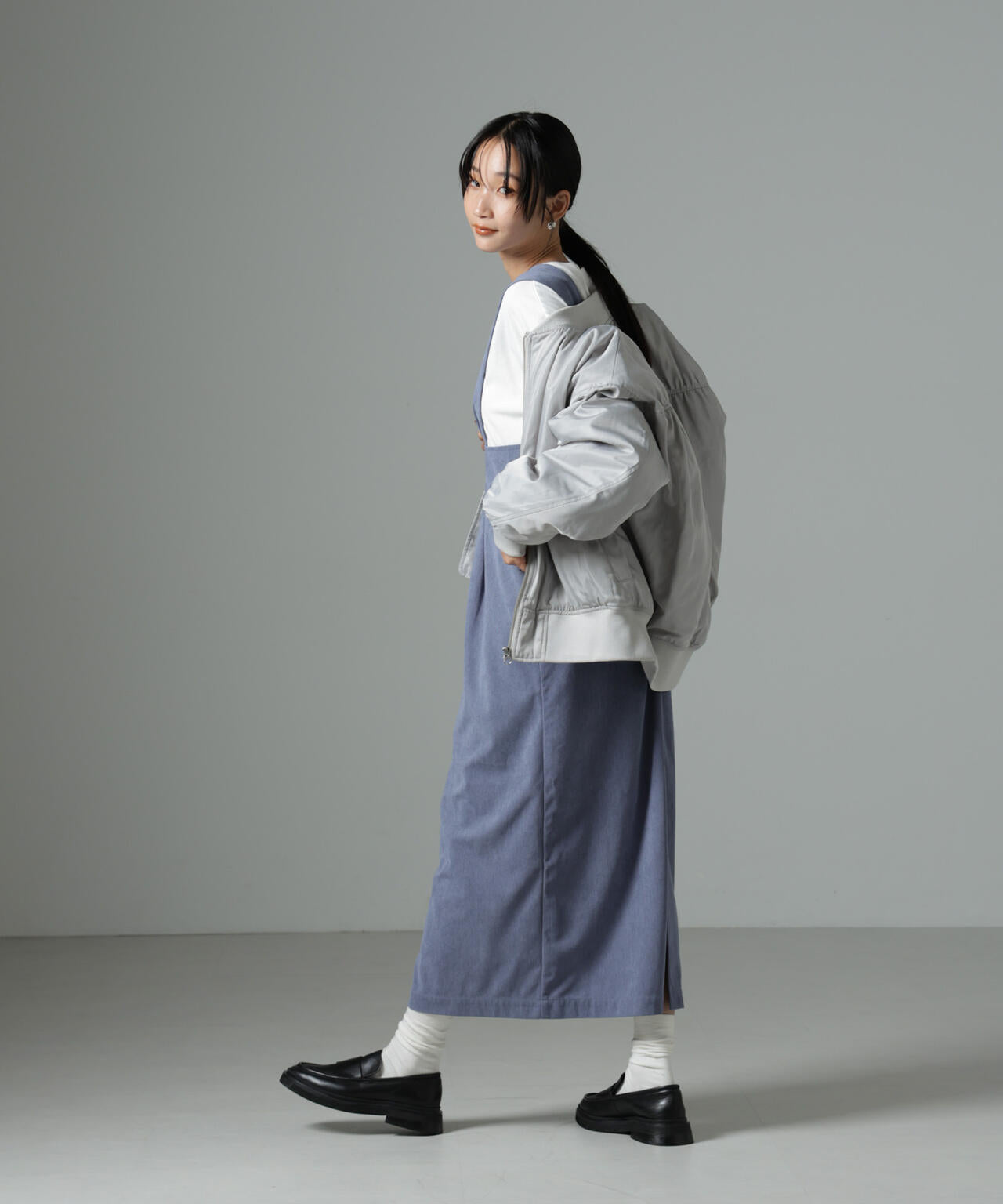 マイクロコールナロージャンパースカート(セットアップ可)