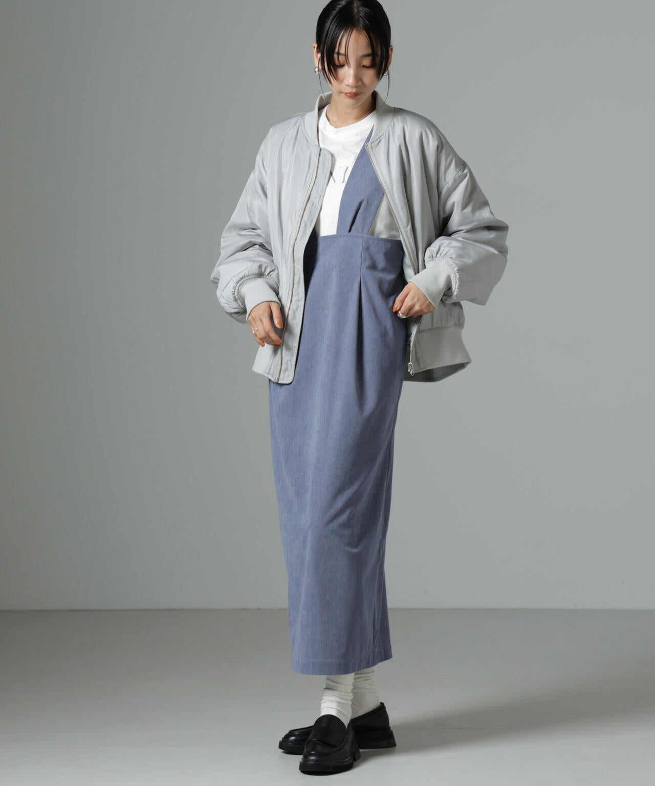 マイクロコールナロージャンパースカート(セットアップ可)