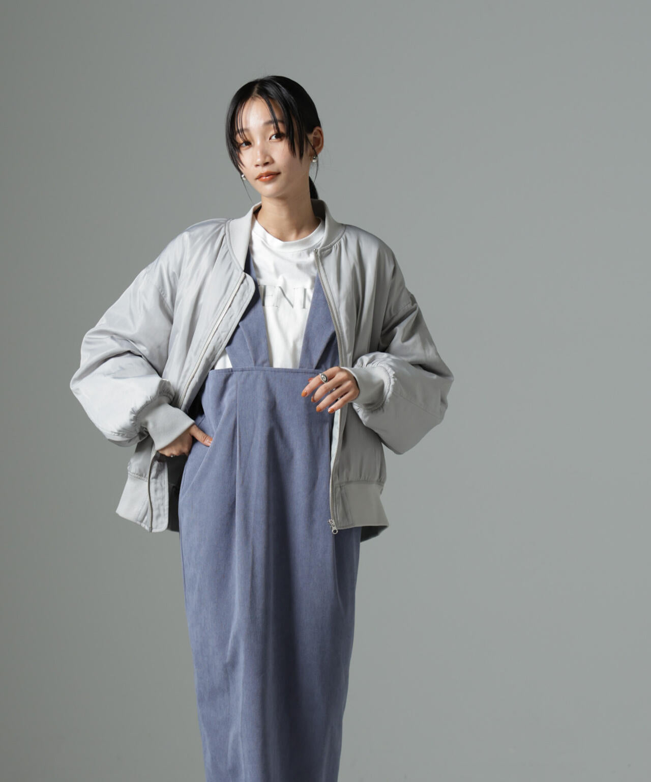 マイクロコールナロージャンパースカート(セットアップ可)