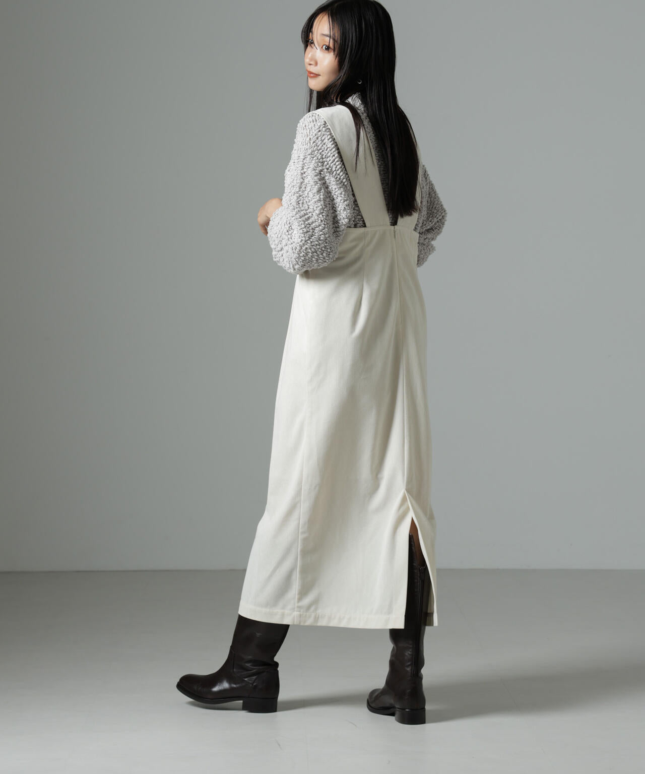 マイクロコールナロージャンパースカート(セットアップ可)