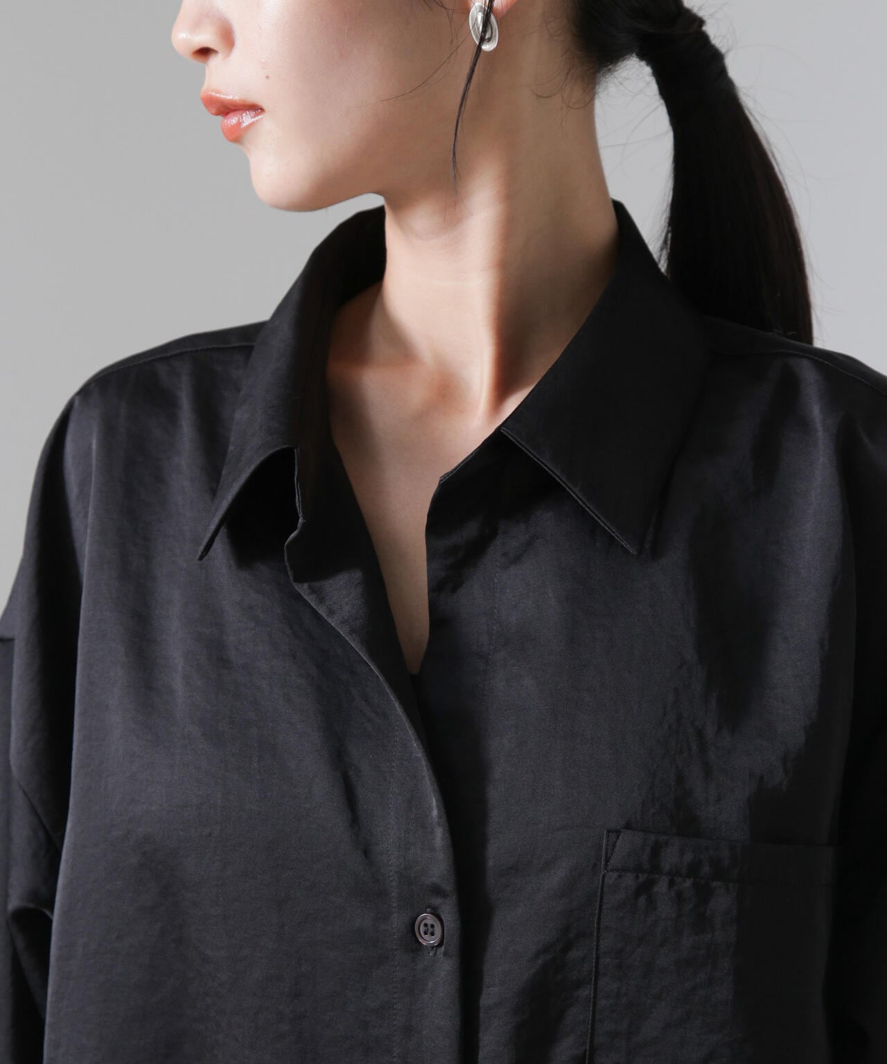 ヴィンテージサテンスキッパーワイドシャツ(セットアップ可) | NANO