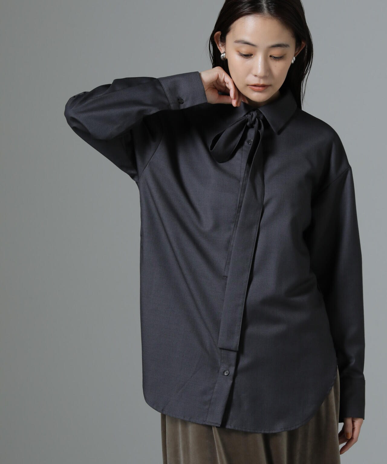 3WAY共地リボン付きバックタックシャツ | NANO universe（ナノ