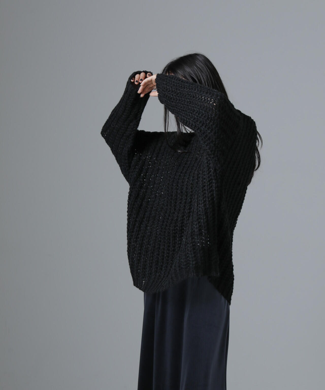 モヘヤライクローゲージニットプルオーバー