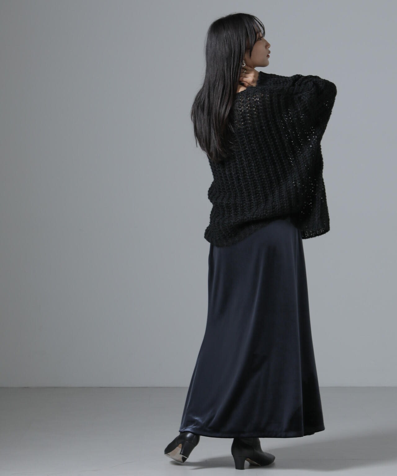 モヘヤライクローゲージニットプルオーバー