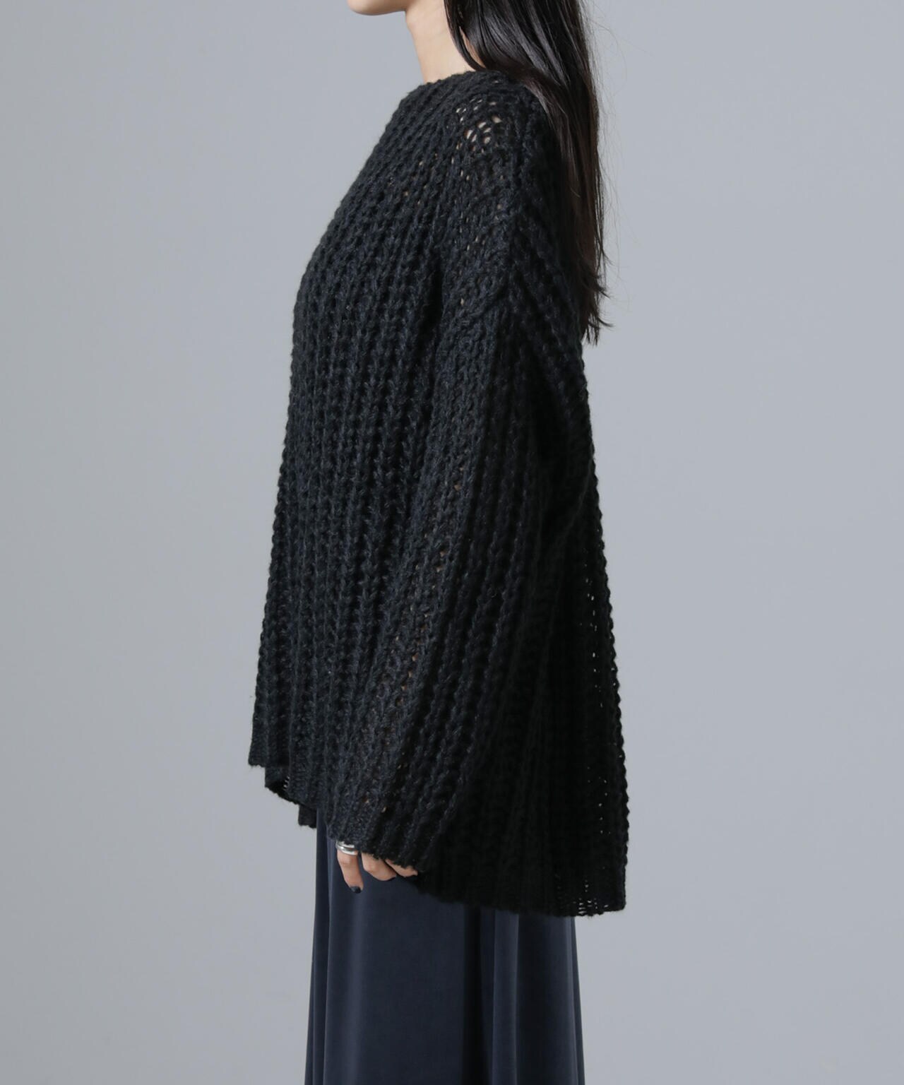 モヘヤライクローゲージニットプルオーバー