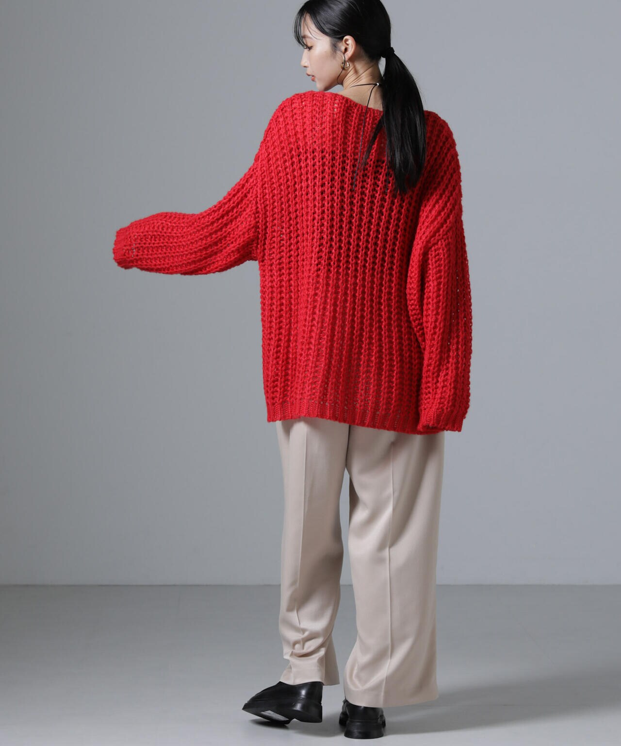 モヘヤライクローゲージニットプルオーバー