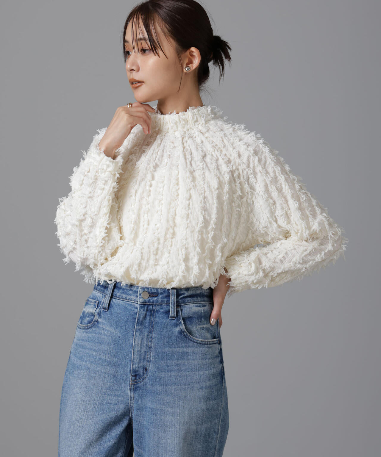 トップス 777 Tops777 Basic V-Neck L/S Waffle T/White｜トップス｜LAファッション