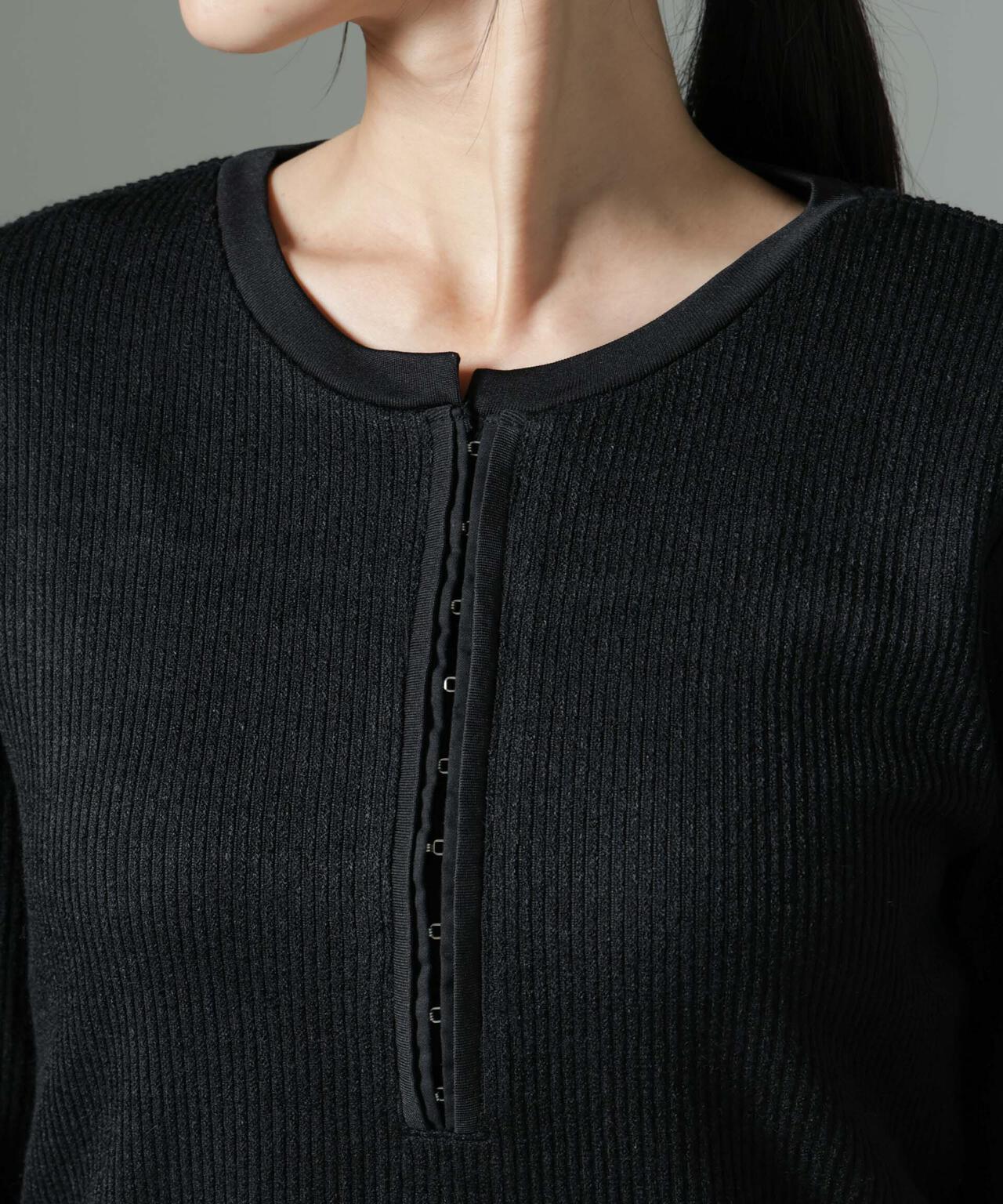 ホックヘンリーネックベルスリーブリブトップス | NANO universe（ナノ