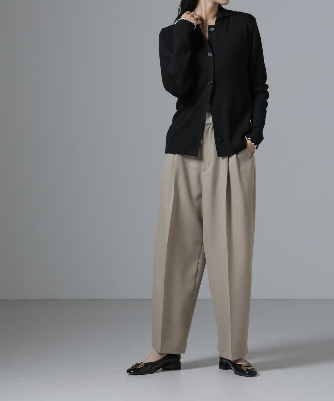 【なっお】②FB NANO universe（ナノ・ユニバース） ニット セーター Vネックワイド