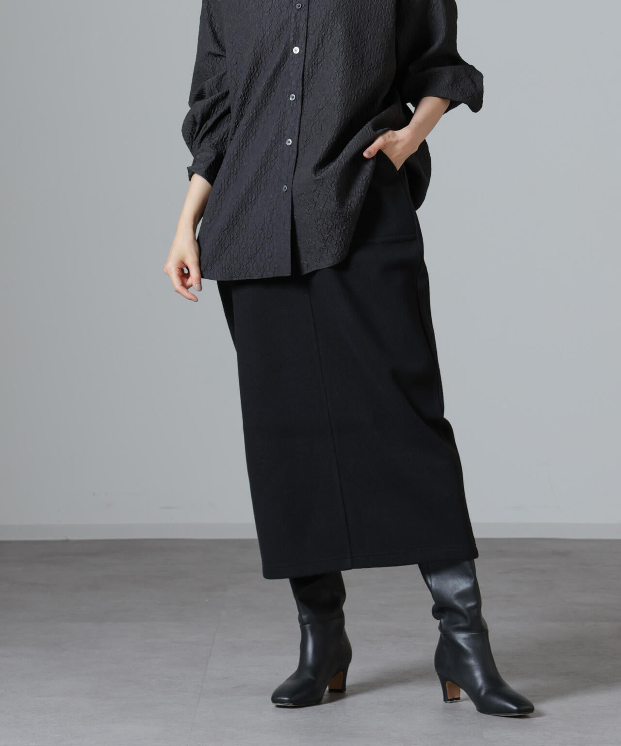 ウールライクニードルパンチスカート(セットアップ可)