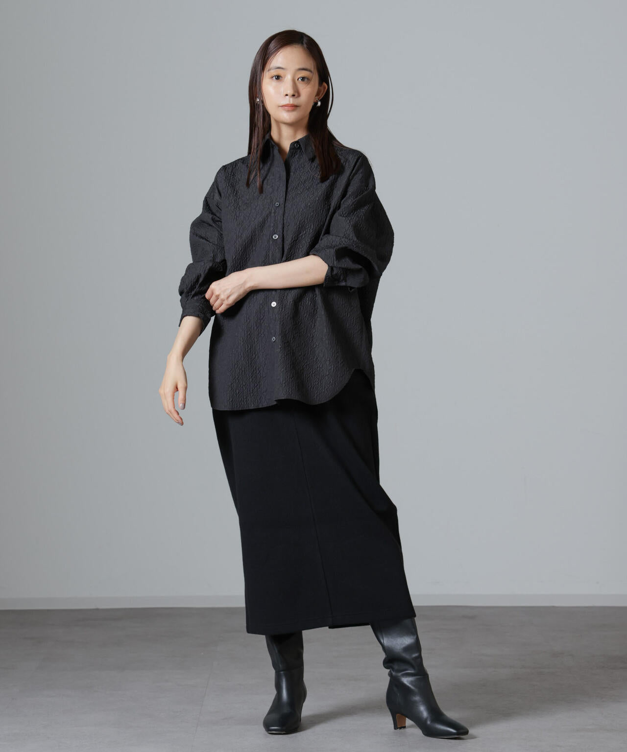 ウールライクニードルパンチスカート(セットアップ可)