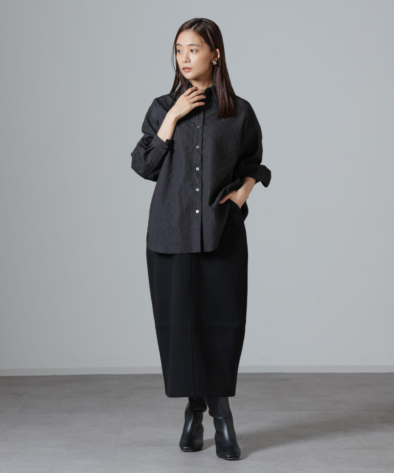 ウールライクニードルパンチスカート(セットアップ可)