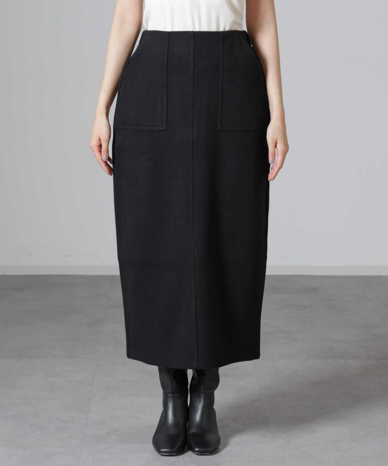 ウールライクニードルパンチスカート(セットアップ可)