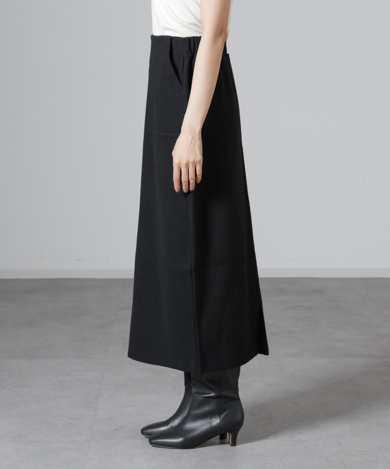 ウールライクニードルパンチスカート(セットアップ可)
