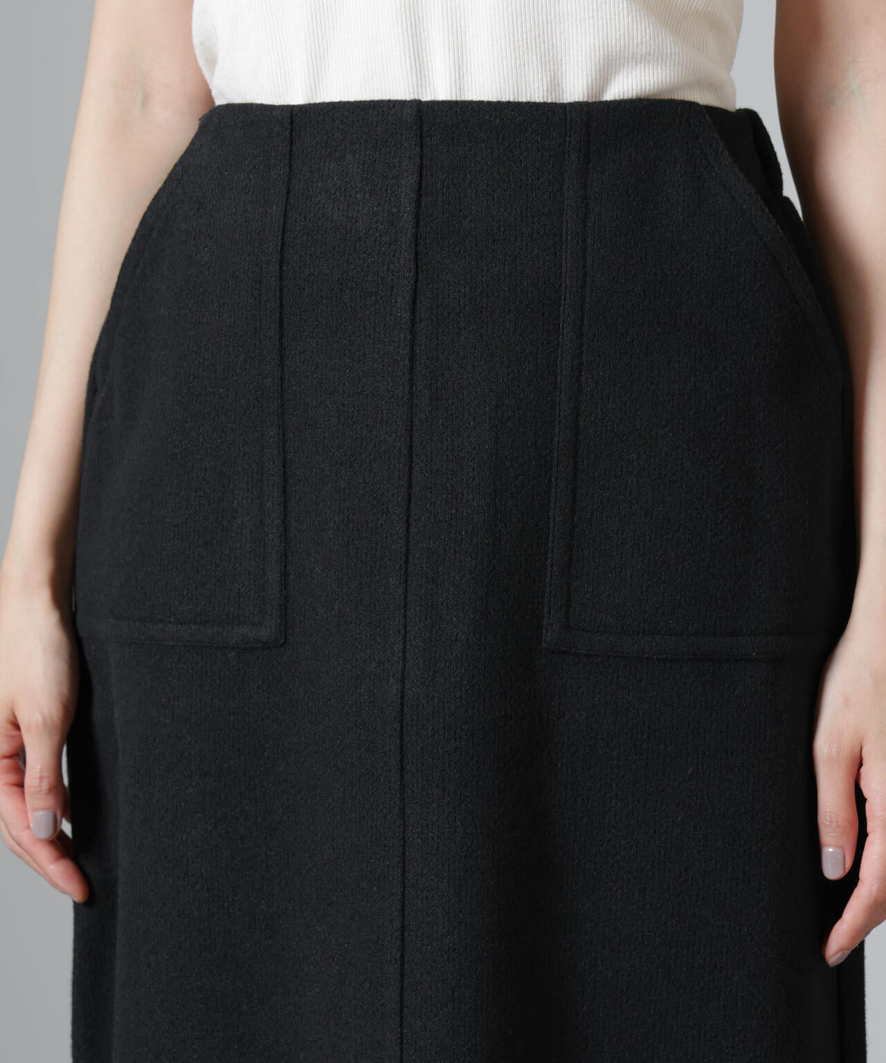 ウールライクニードルパンチスカート(セットアップ可)