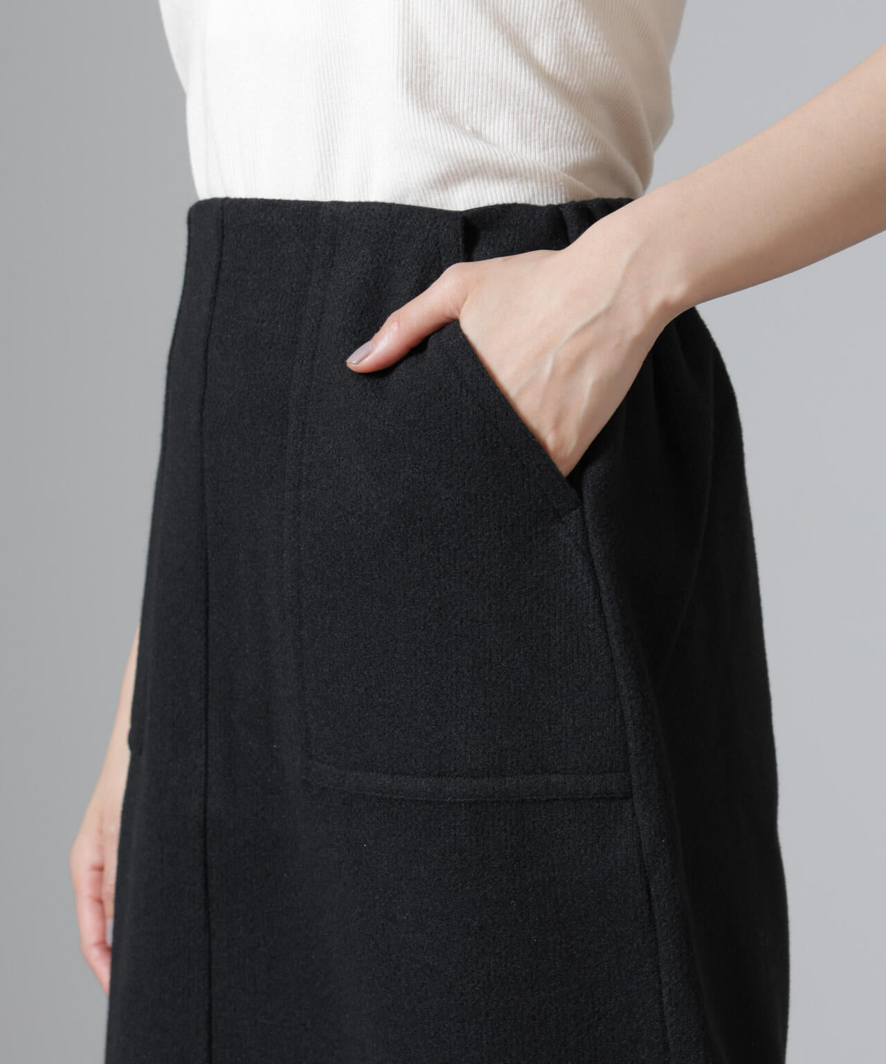 ウールライクニードルパンチスカート(セットアップ可)