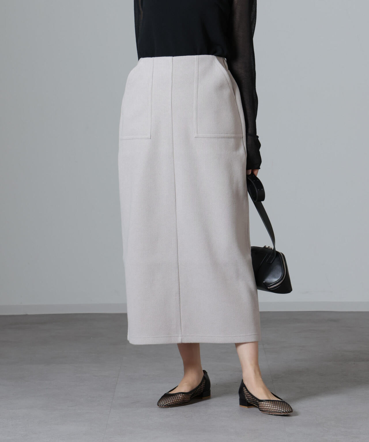 ウールライクニードルパンチスカート(セットアップ可)