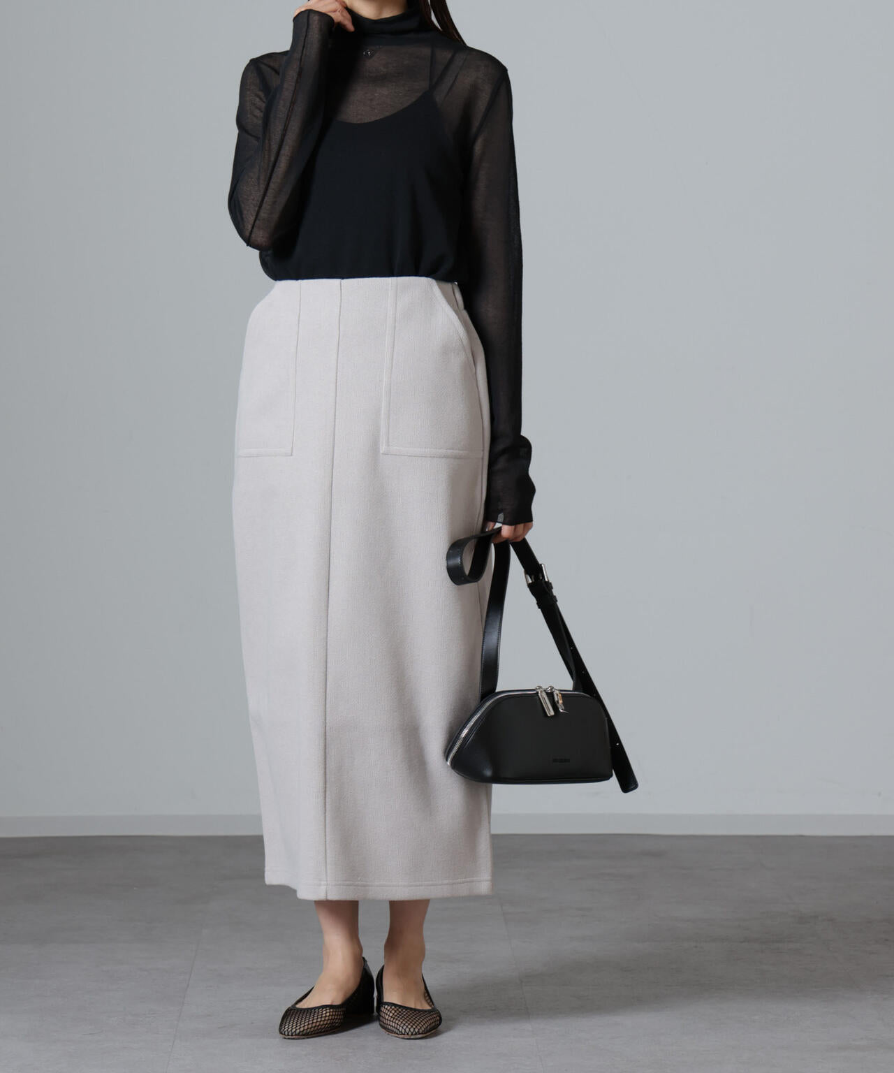 ウールライクニードルパンチスカート(セットアップ可)