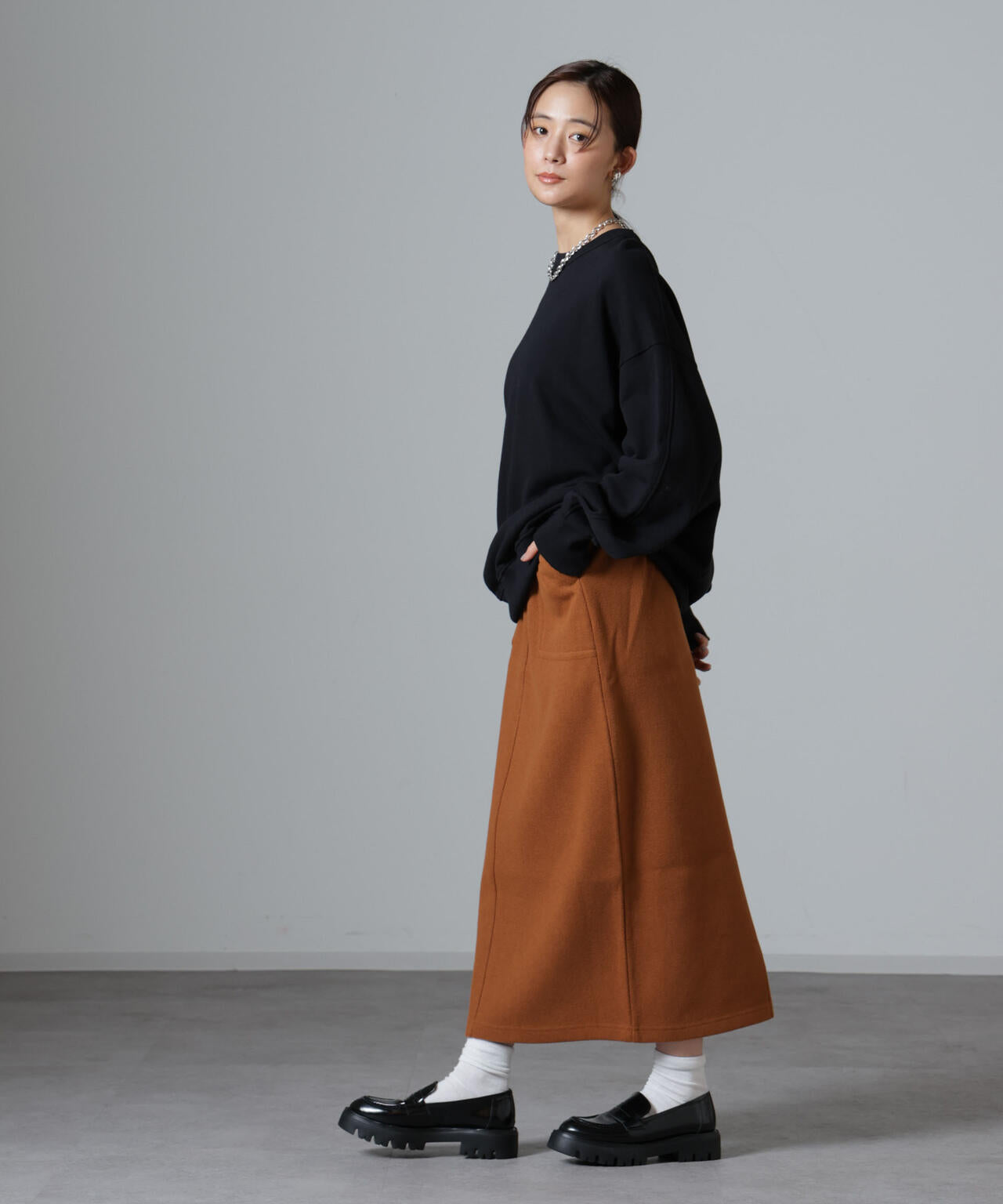 ウールライクニードルパンチスカート(セットアップ可)