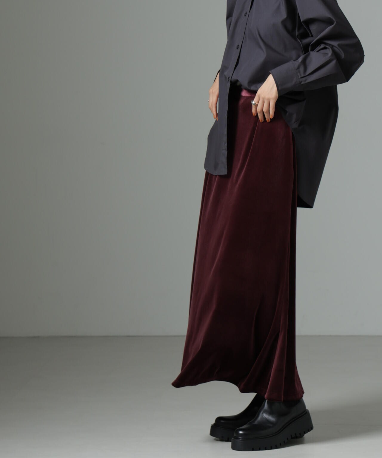 ベロアロングスカート | NANO universe（ナノ・ユニバース） ｜【公式