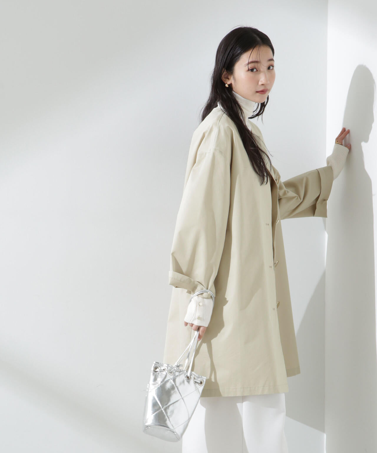 人気シリーズ！春の機能性アウター】撥水&花粉ガードノーカラーコート