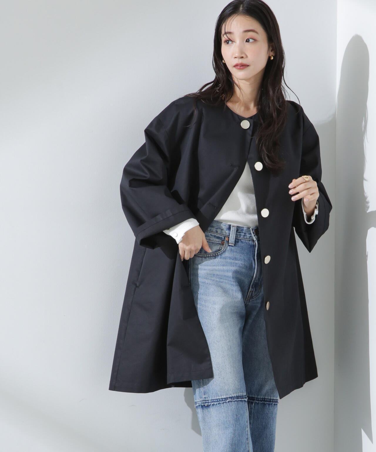 人気シリーズ！春の機能性アウター】撥水&花粉ガードノーカラーコート