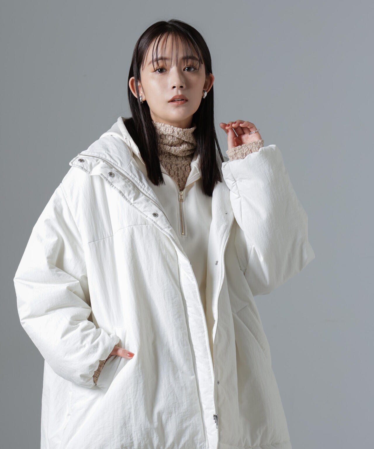 撥水加工 中綿スタンドオーバージップブルゾン | NANO universe（ナノ