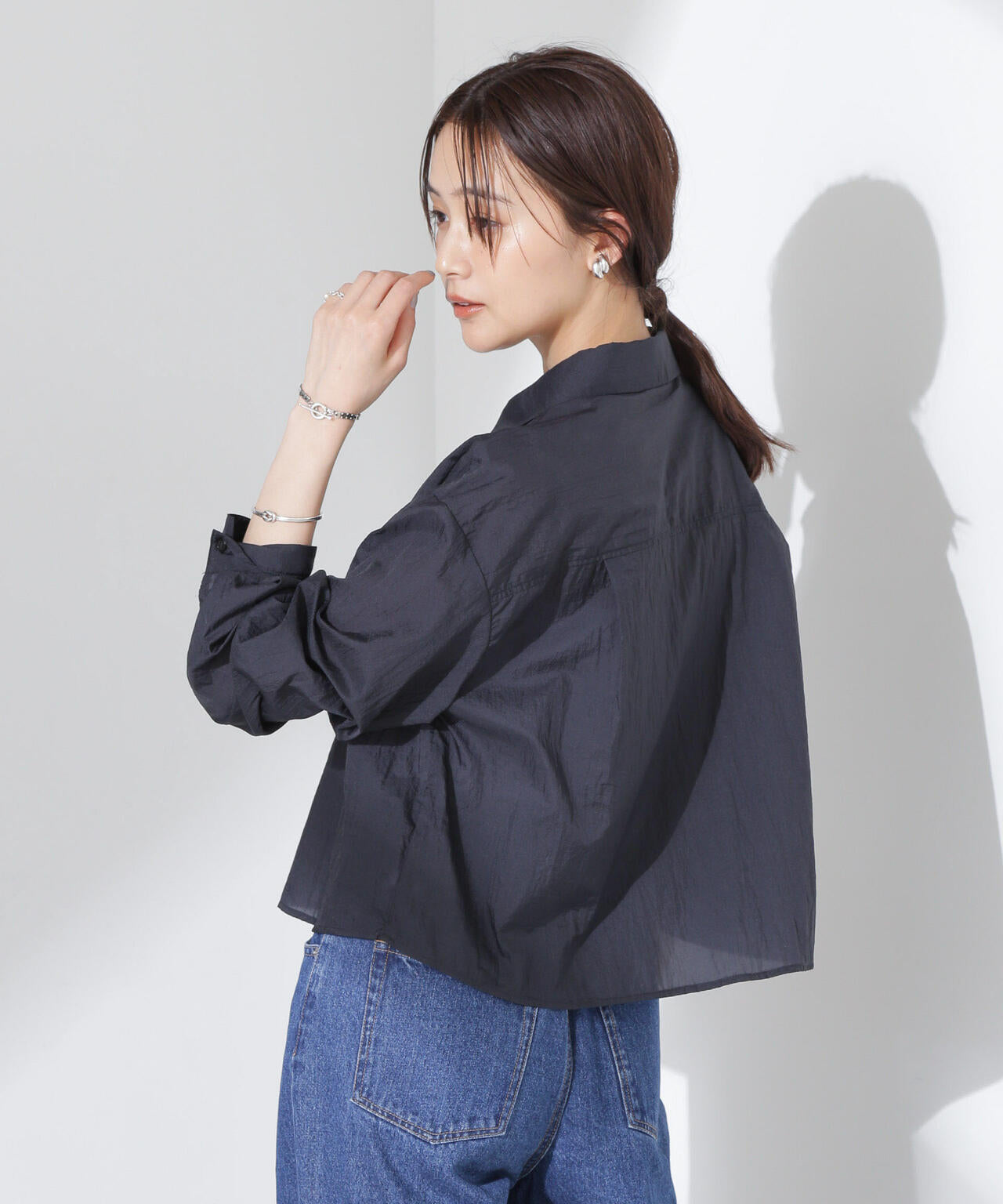 ナイロンタッサークロップドシャツ（セットアップ可） | NANO