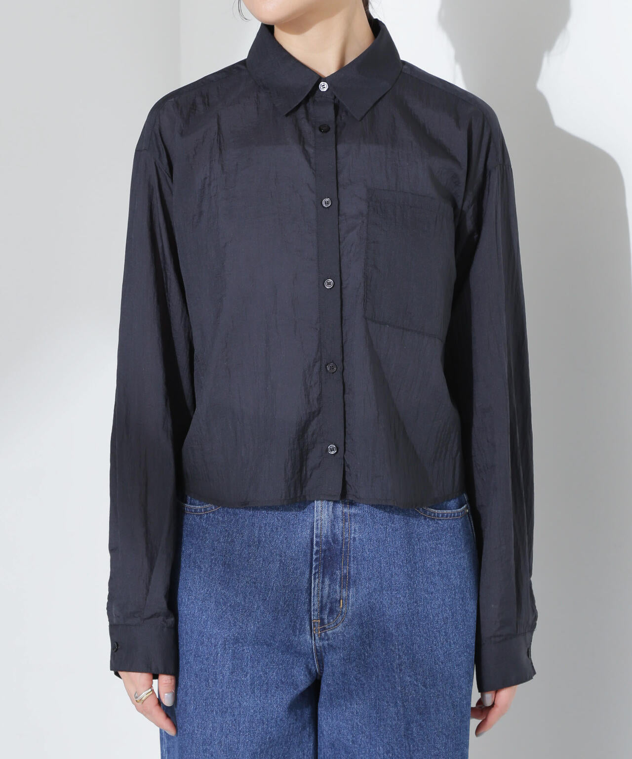 ナイロンタッサークロップドシャツ（セットアップ可） | NANO universe