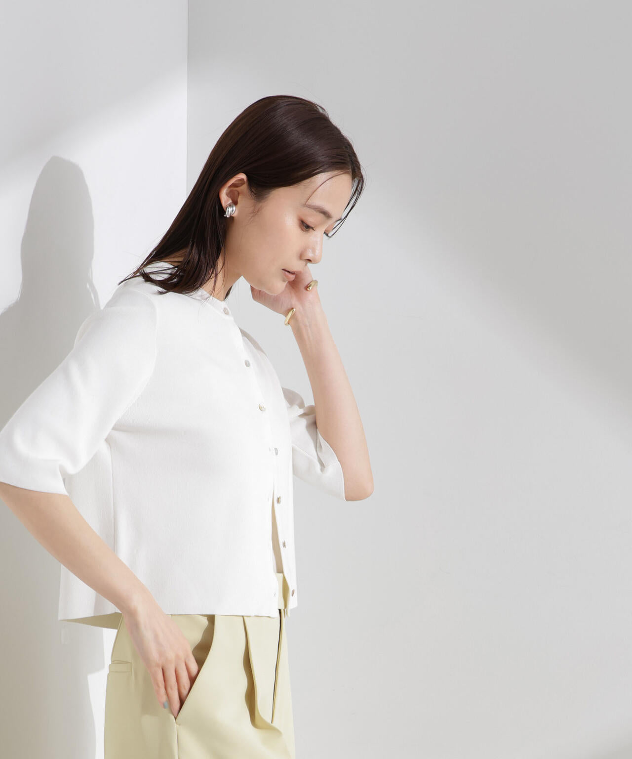 洗濯機洗い可UVカット接触冷感半袖カーディガン | NANO universe（ナノ