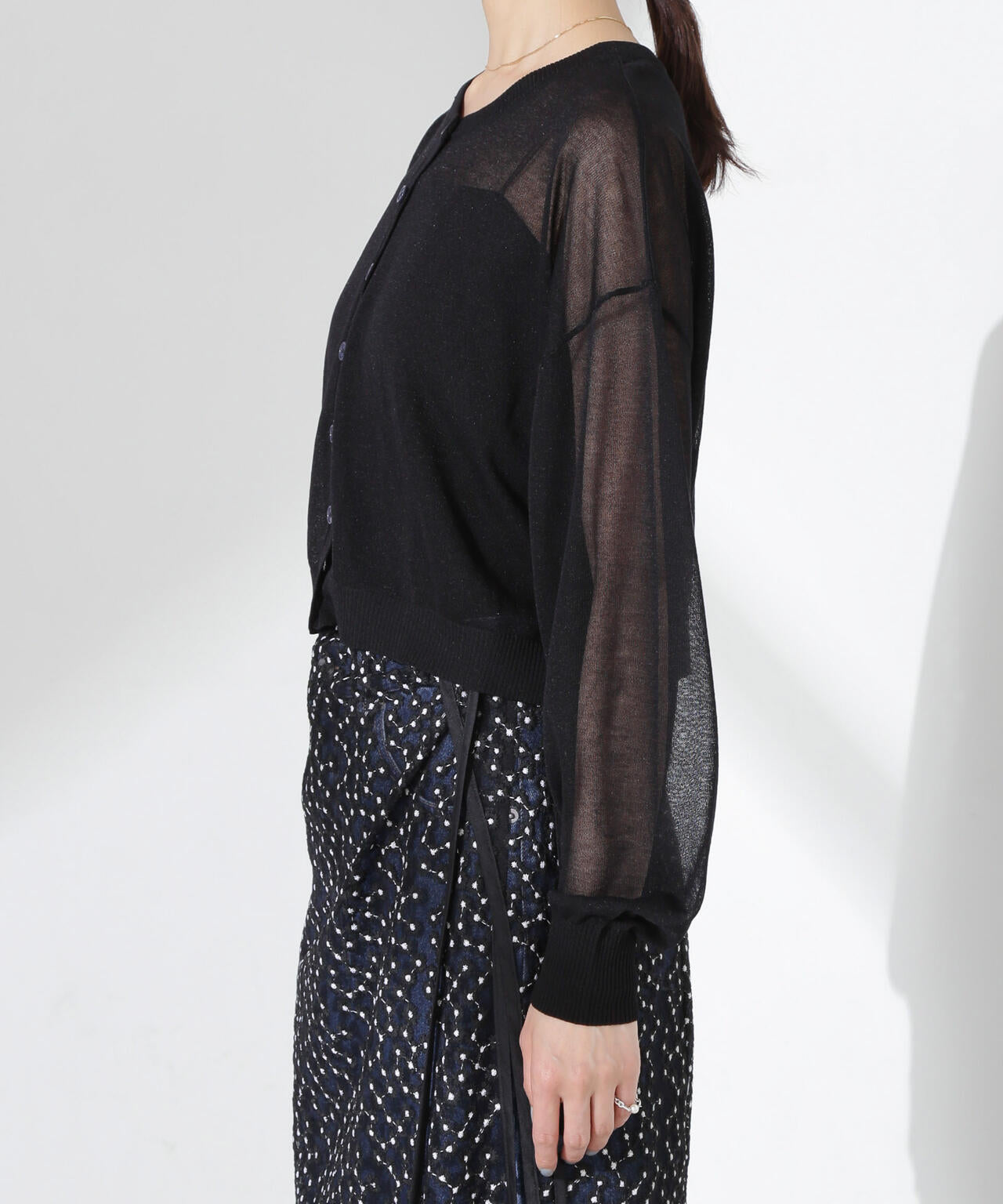 クロップドシアーニットカーディガン | NANO universe（ナノ