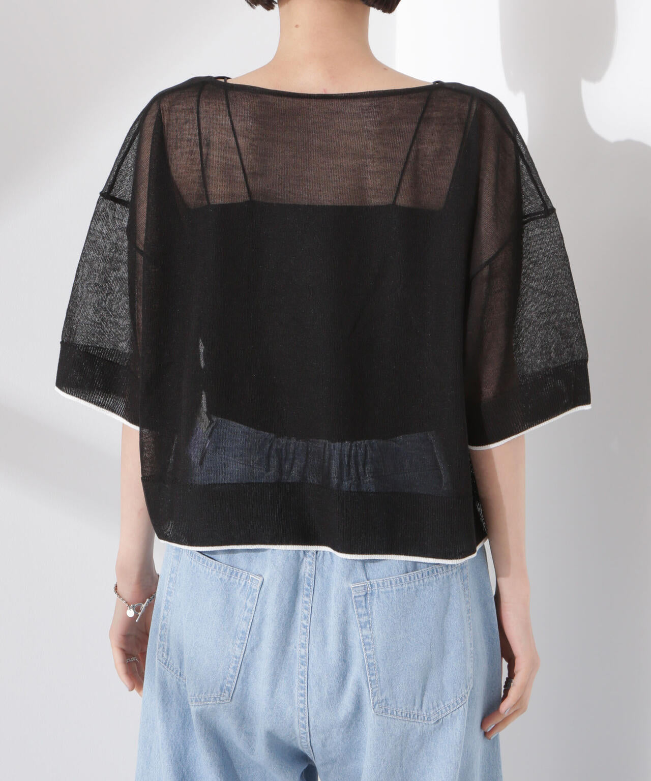 洗濯機洗可バイカラーシアーニット | NANO universe（ナノ