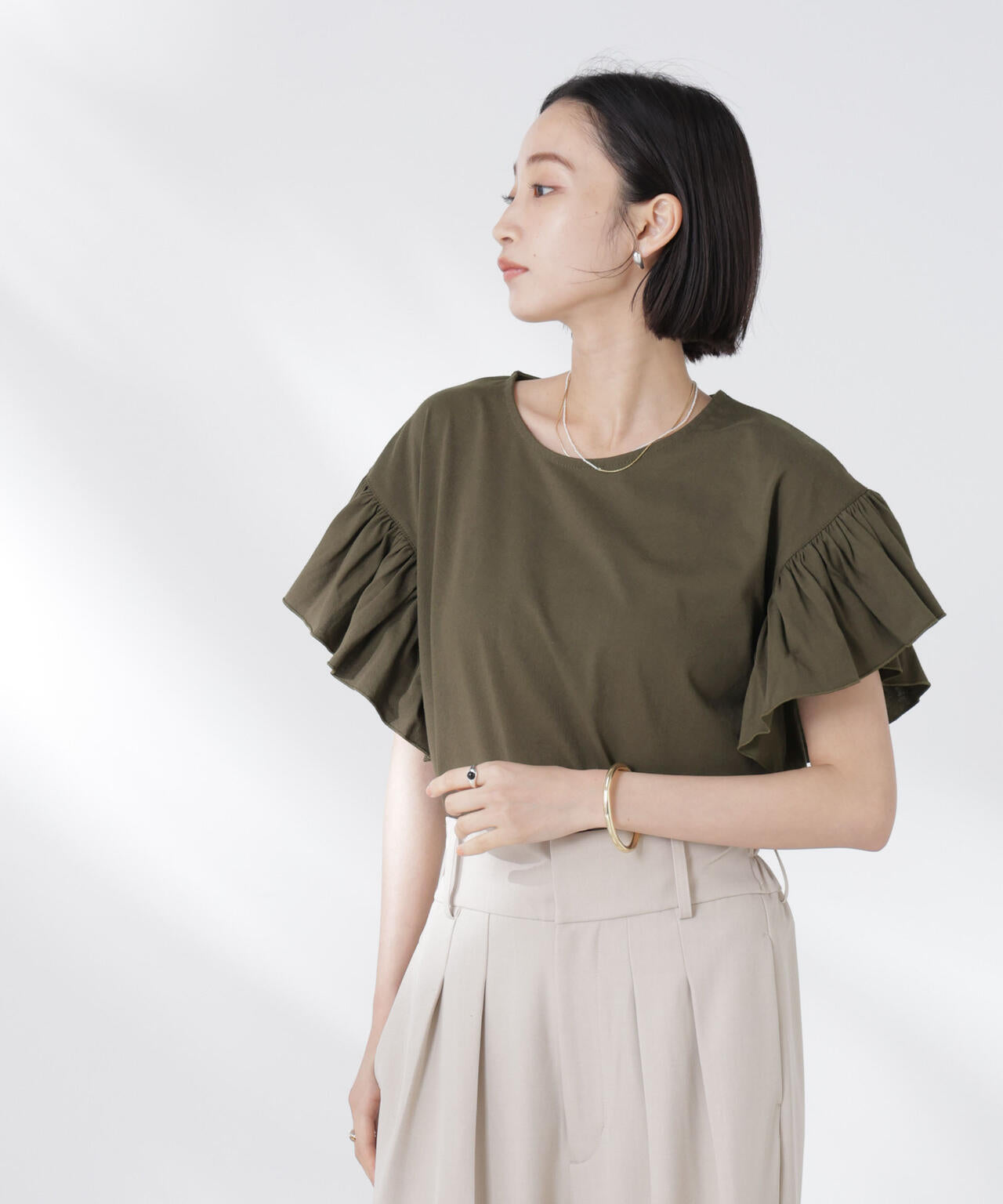 スフレページ STORATECH 機能素材フレアデザインスリーブトップス | NANO