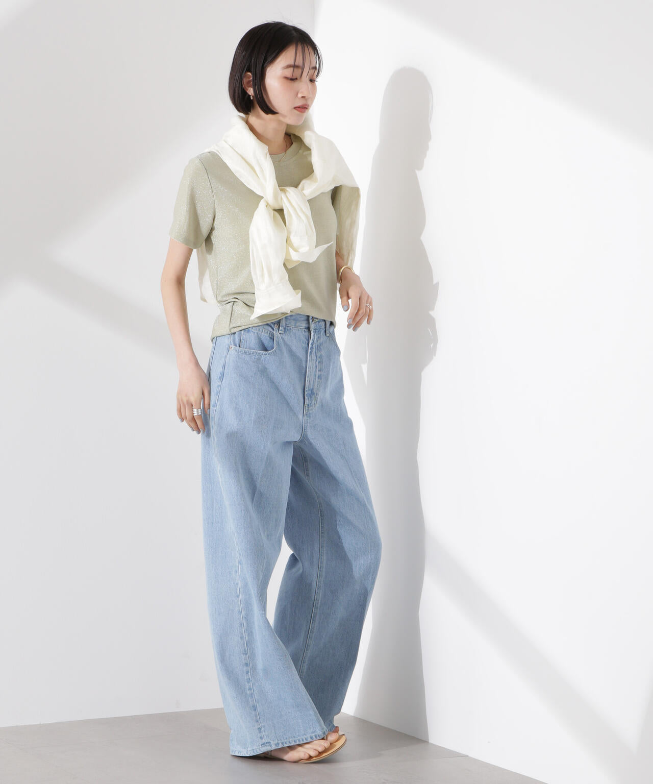 ラメカットクルーネックＴシャツ