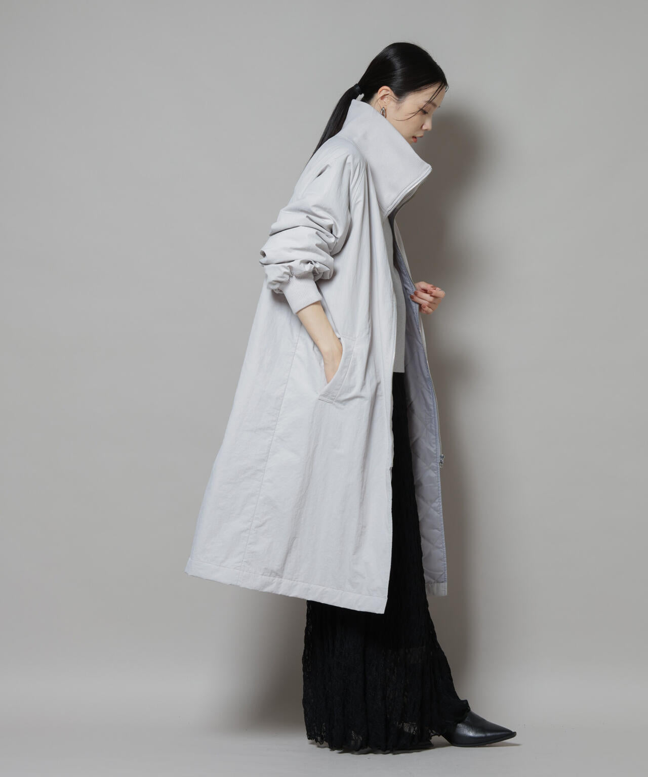 nano•universeロングコート グレー 冬物 NANO universe（ナノ