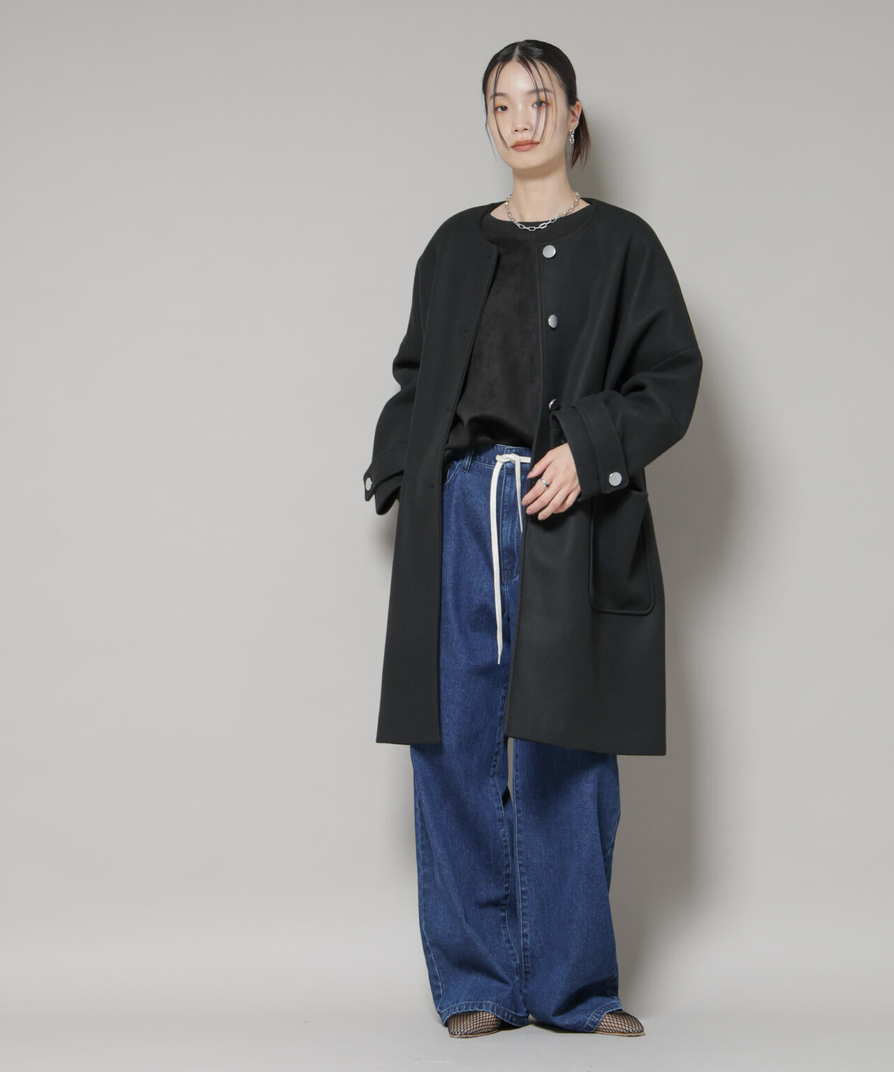 ノーカラーコクーンミドルコート | NANO universe（ナノ・ユニバース