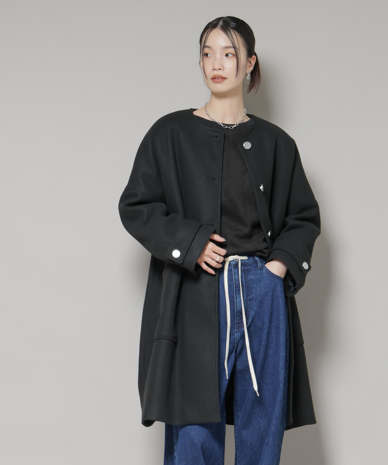 ノーカラーコクーンミドルコート | NANO universe（ナノ・ユニバース